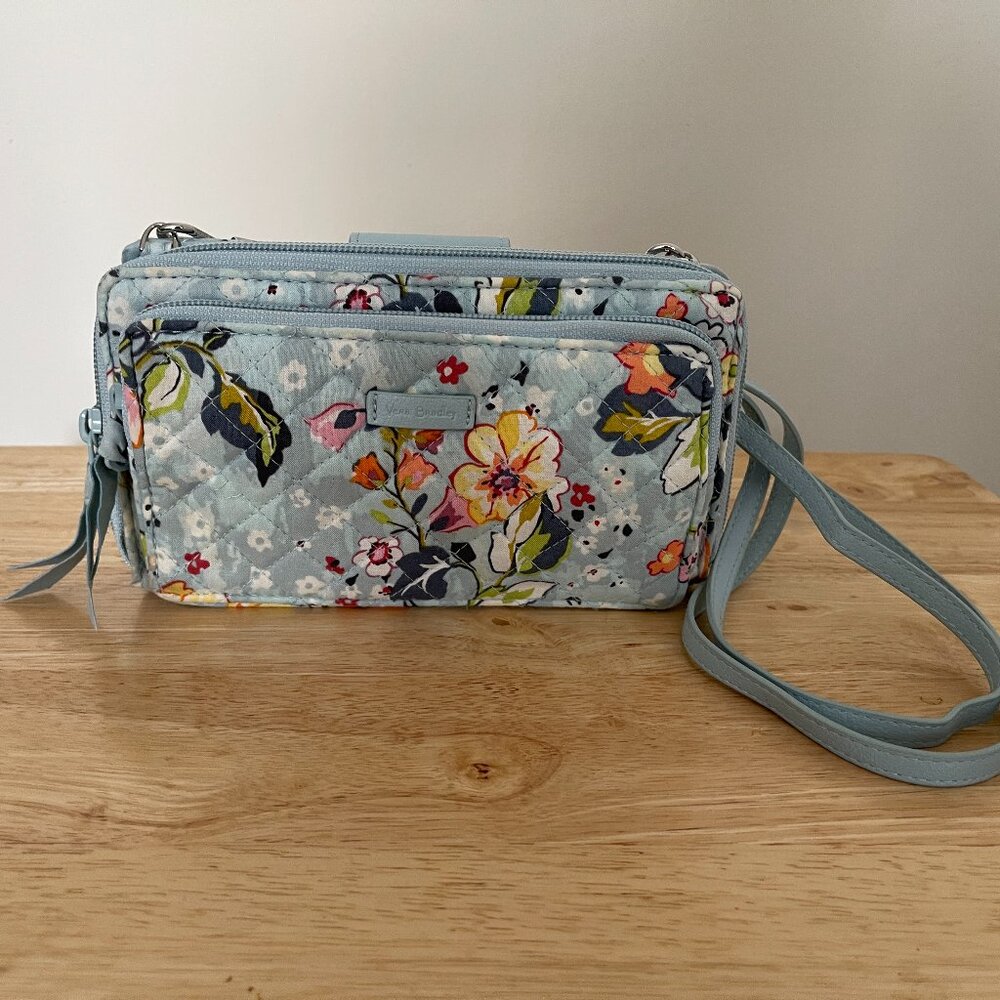 Vera Bradley Deluxe All Together Crossbody (Floating Garden) RFID